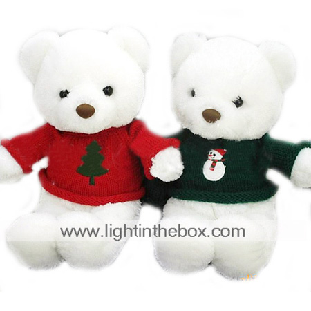 1 PC Plush White Bear Christmas Bear Sweater(MR009)